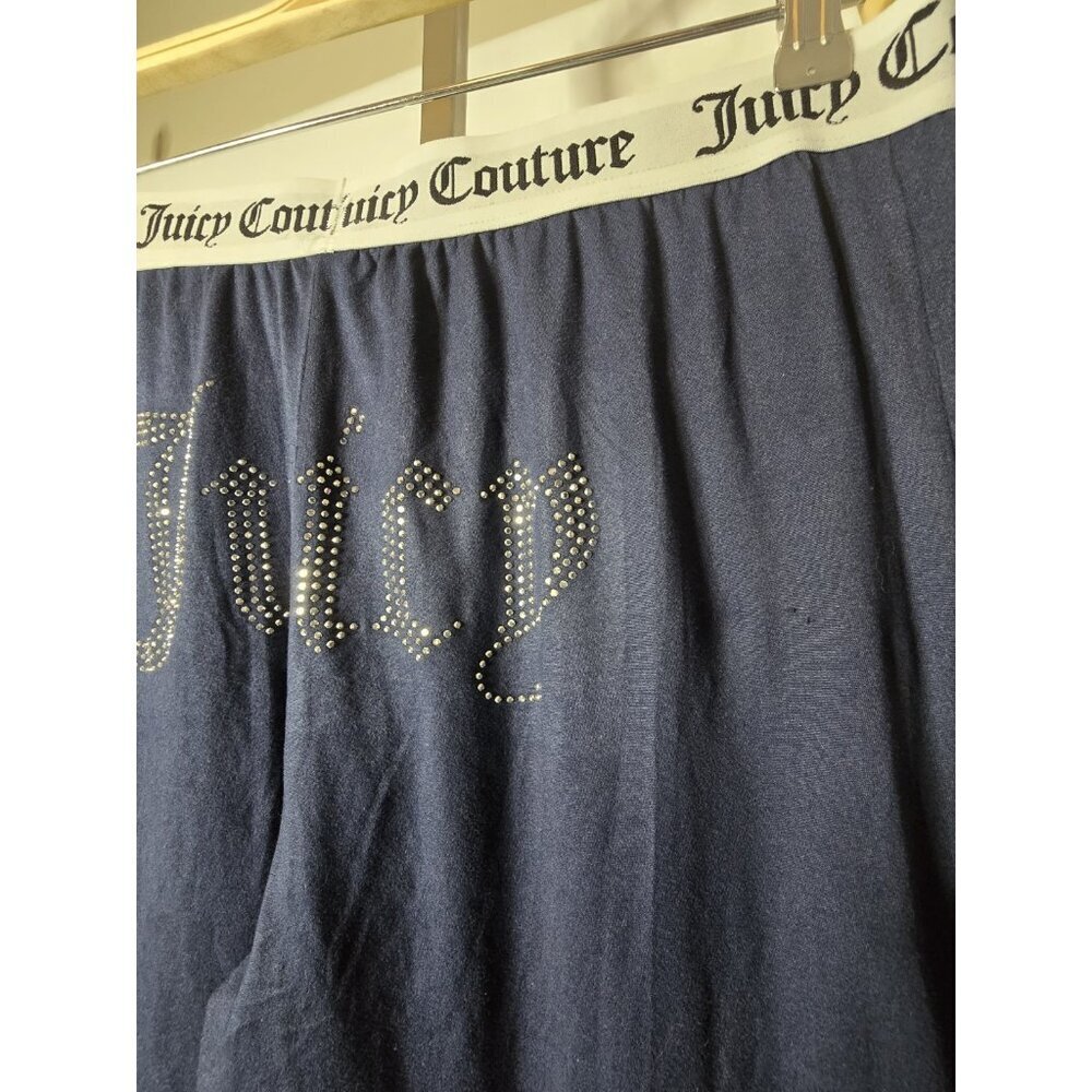 Juicy Couture Rhinestone Sleepwear/Loungewear 2 Pc Set Navy Blue Size LARGE - Picture 8 of 11